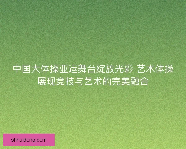 中国大体操亚运舞台绽放光彩 艺术体操展现竞技与艺术的完美融合