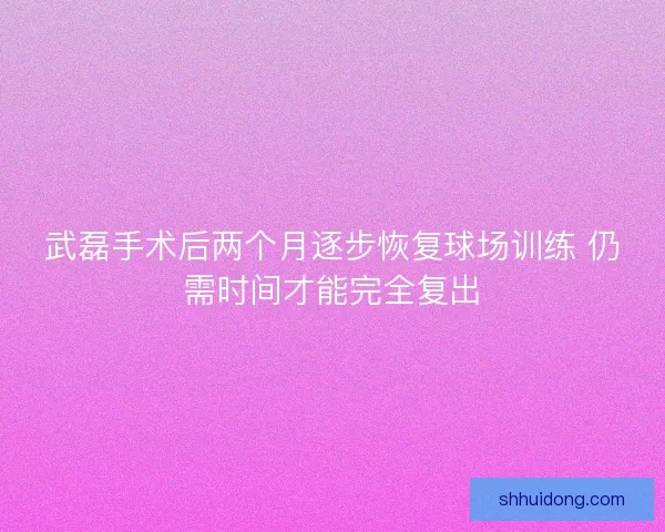 武磊手术后两个月逐步恢复球场训练 仍需时间才能完全复出